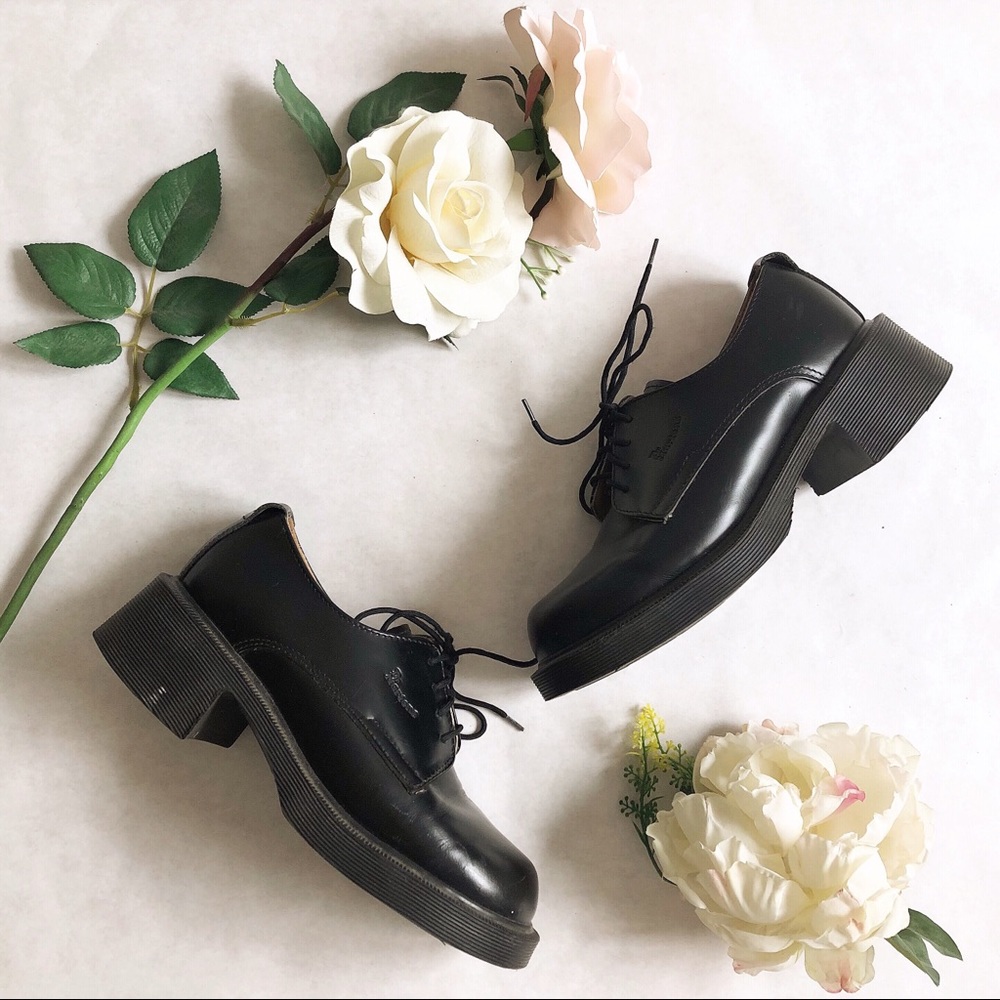 90s VTG Dr. Martens Black Leather Chunky Oxfords